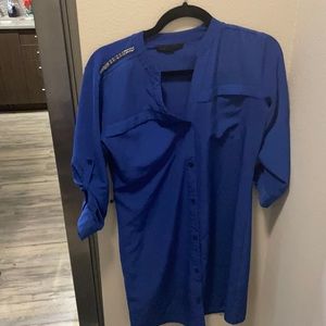 Size M - blue shirt dress